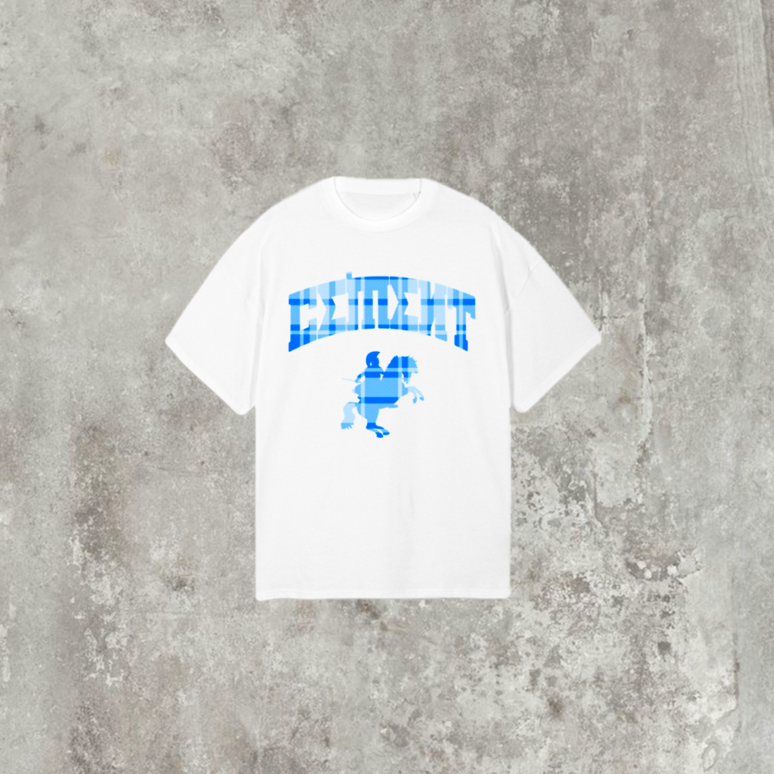 PLAID CHARIOT OVERSIZED TEE in white